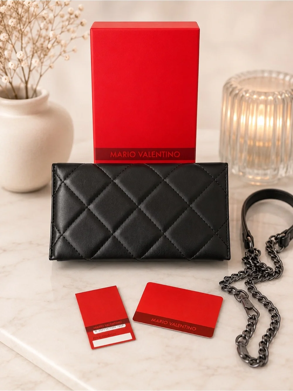 Mario Valentino Black Quilted Wallet